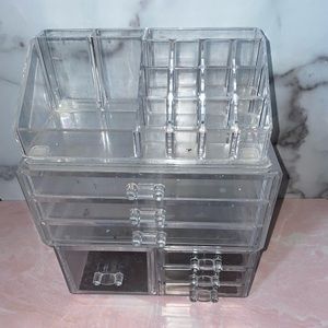3 piece plastic makeup organizer